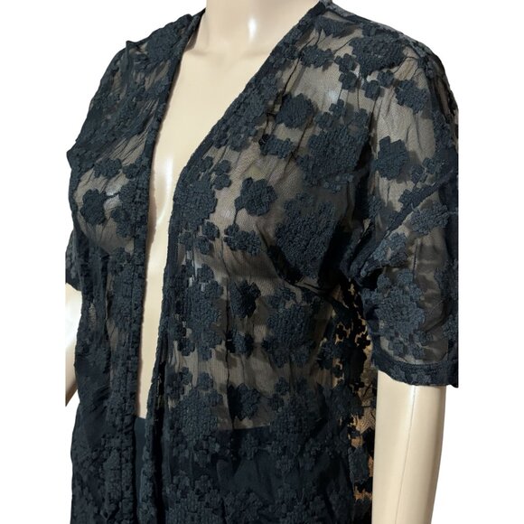Maurices Black Lace Cardigan with Tassels Size Medium - Picture 2 of 4
